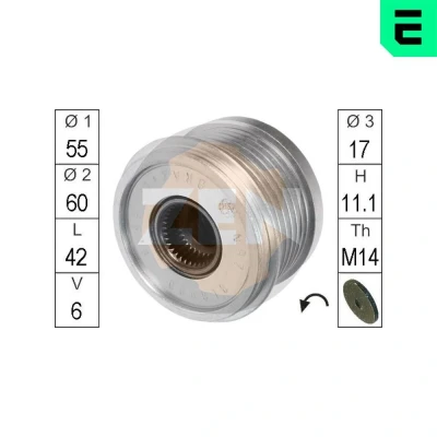 Imagen de ERA ZN5516 Rueda Libre Alternador VOLVO: S40 I, XC70 I Cross Country, V40 Familiar