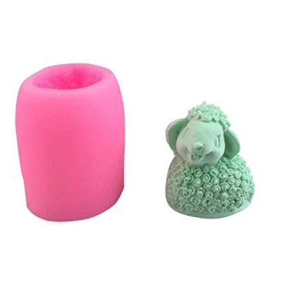 Imagen de 3D Oveja Pastel Silicona Molde de Fondant Decorativo Molde, Bricolaje Fuente Horno Mousse Jelly Pudin Sugarcraft Chocolate Vela Fabricación Resina Arcilla Moldura Horneado Aromaterapia Yeso una