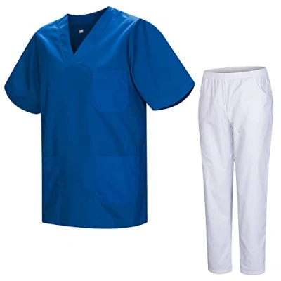 Imagen de MISEMIYA Uniforme Sanitario Unisex Uniformes Sanitarios MÉDICOS con Pantalon BLANCO 817 8312 L, Azul 37