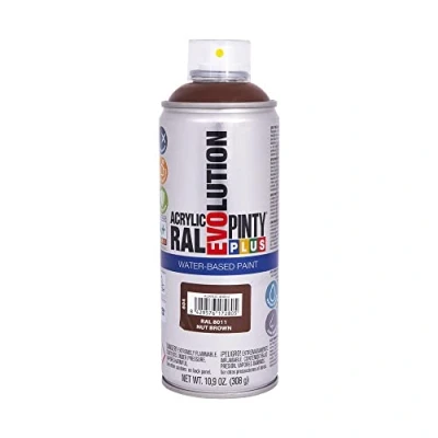 Imagen de PINTY PLUS 95892 Pintura EN Spray Evolution Water Based 520CC Pardo Nuez, RAL 8011 Nut Brown, 65 mm