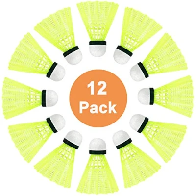 Imagen de SenLuKit Pro Nylon Federball, 12er Lata, Premium Gänsefeder Badminton Set, Pelotas de Plumas Naturales con Alta Estabilidad y Durabilidad, Federball Training Badmintonbälle para Movimiento