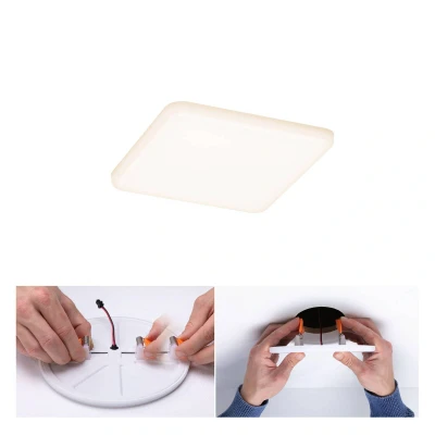 Imagen de Paulmann 92394 Panel LED, luminaria empotrable Veluna VariFit IP44, 125x125 mm, cuadrada, incl. 1x8,5 W, lámpara de techo, satinado, plástico, 3000 K