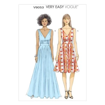 Imagen de Vogue Patterns Pattern 9053, Vestido de Mujer, Tallas, Jersey, Multicolor, A5 (6 8 10 12 14)