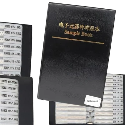Imagen de DollaTek 1% 0805 Cartella Assorted Resistor SMD (0 ohm 10M Ohm) 170value x 50pcs = 8500pcs Sample Book