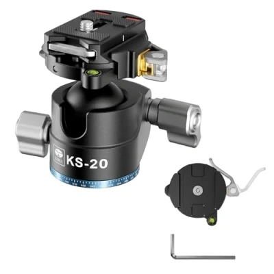 Imagen de SIRUI Cabeza de Bola para Trípode, 33mm Perfil Bajo, 360 Panorámica Trípode Aleación Aluminio Cámara DSLR, Videocámara, Carga Máxima 18kg KS 20