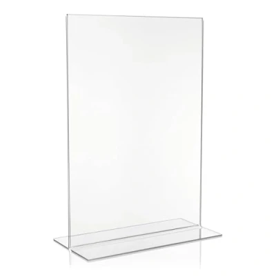 Imagen de Expositor publicitario DIN A3, soporte en T, formato vertical, de plexiglás original