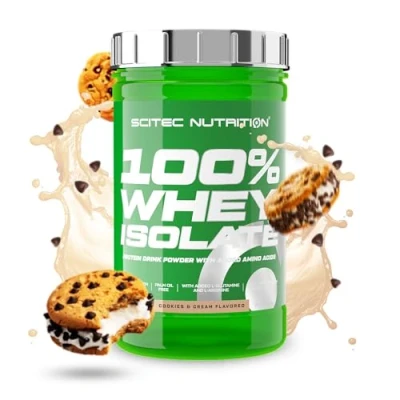 Imagen de Scitec Nutrition 100% Whey Isolate Puro Poder Proteico con BCAAs Glutamina y Arginina Fórmula sin Azúcar ni Gluten, 700 g, Cookies &amp; Cream
