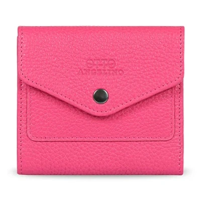 Imagen de Otto Angelino Cartera de hombre con cremallera, dos pliegues, Anti RFID, Cuero vacuno italiano, Delgada y cómoda para viaje, Espacios tarjeta crédito ventana DNI