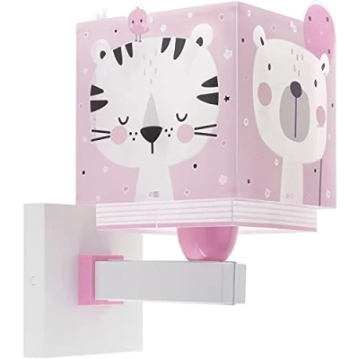 Imagen de Dalber Lámpara Aplique Infantil De Pared Baby Jungle Jungla Oso León Tigre Conejo Rosa, 63119S, E27