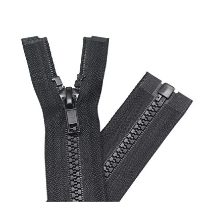 Imagen de YaHoGa Cremalleras de plástico 33 cm, separables 5 mm, para chaquetas, color negro (33 cm)