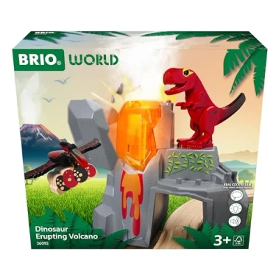 Imagen de BRIO Volcán Jurásico en Erupción, Tren Juguete, Madera, Juguetes niños 3 años, Compatible con Otros Sets, Set de construcción 5piezas