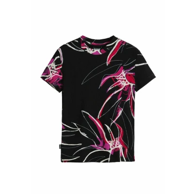 Imagen de Desigual Abstract Floral Camiseta estampada, Mujer, Talla: XL, Black