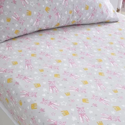 Imagen de Bedlam Juego de Dormitorio Bailarina Ballet Sábana Bajera Ajustable Individual (25 cm) En Rosa