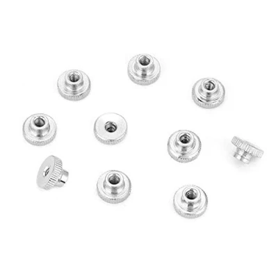 Imagen de M3 M4 M5 M6 M8 M10 Acero al carbono niquelado a mano Apriete las tuercas moleteadas del pulgar con tuercas(M3（10pcs）)