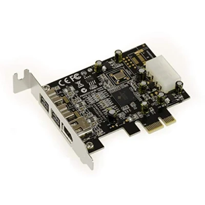 Imagen de KALEA INFORMATIQUE Tarjeta controladora PCI Express Low Profile Firewire 800 y 400 IEEE1394A e IEEE1394B (PCIe x1) 2+1 Salidas con chipset TI XIO2213BZAY