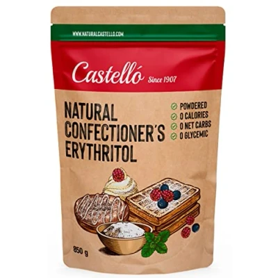 Imagen de Eritritol Edulcorante Natural Polvo 10 g = 7g de Azúcar Sustituto del en Keto y Paleo 0 Índice Glucémico Calorías Carbohidratos No OGM Castello since 1907 850
