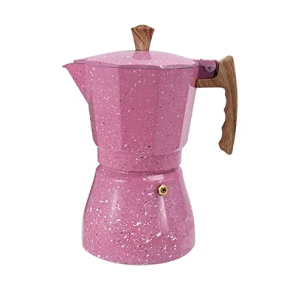 Imagen de Qiaohome la Cafetera Latte Mocha Espresso Moka Olla de Estufa 300Ml Rosa