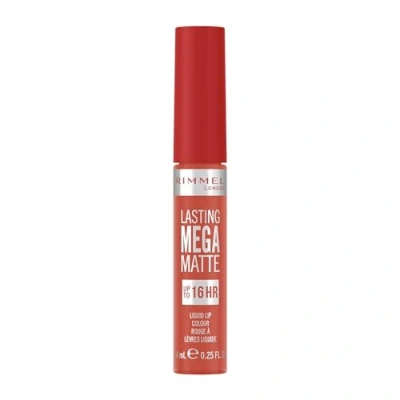 Imagen de Rimmel London Lasting Mega Matte Lápiz labial líquido de larga duración, hidratante, fórmula vegana 600 Coral Sass, 7.4 ml