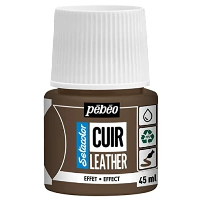 Imagen de PEBEO Setacolor cuero Pintura acrílica para y polipiel Personalización bolso, zapato, zapatilla Resistencia a arañazos, pliegues, roces Efecto metalizado Bronce metálico 45 ml