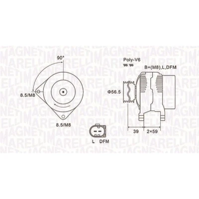 Imagen de MAGNETI MARELLI 063731911010 Alternador 14V 150A AUDI: A4 B7 Avant, Sedán