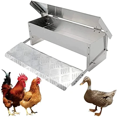 Imagen de Comedero de Pollo Cinta Andar, 5 Kg AutomáTico Sin Desperdicio Aves Corral con Tapa Resistente a la Intemperie para Gallinas Pato