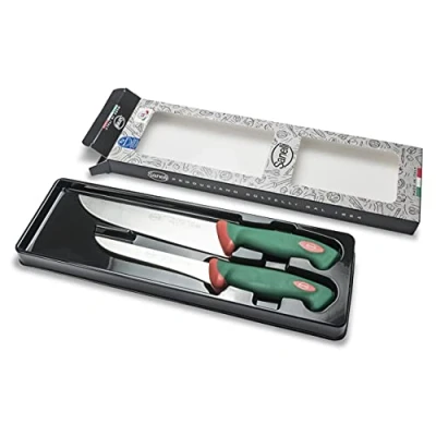 Imagen de Sanelli Línea Premana Professional,Estuche Cocinero 2 pz:,Acero Inoxidable,Verde y Rojo,39.0x13.0x3.0 cm