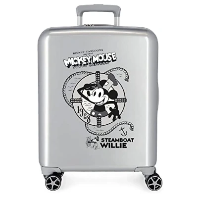 Imagen de Disney 100 Mickey Steamboad Maleta de cabina Gris 40x55x20 cms Rígida ABS Cierre TSA integrado 38