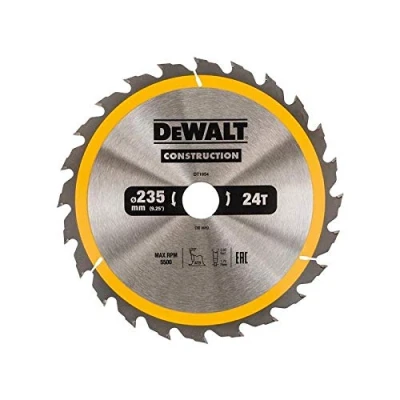 Imagen de DeWalt DT1954 QZ Hoja para Sierra Circular portátil construcción 235x30mm 24D ATB +20, 0 W, V, Arándano, 235/30 mm 24WZ