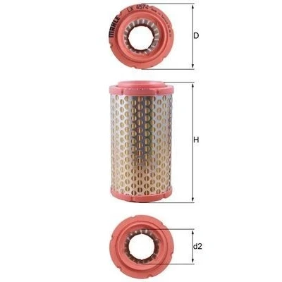 Imagen de MAHLE ORIGINAL LX 4574 Filtro de aire 143 78 Cartucho filtrante FIAT: 126, 500 Berlina