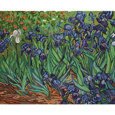Imagen de Luca S B444 Irises, Reproduction of Van GOG Cross Stitch Kit Punto de Cruz, Tela, Verde, Small