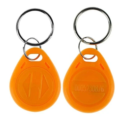 Imagen de LIBO Tarjeta Clave Inteligente ID 125KHz de Control Acceso RFID Proximidad EM4100 TK4100 Keyfobs Llaveros NFC Token (100, Amarillo)