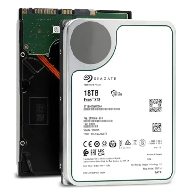 Imagen de Seagate EXOS X18 18TB ST18000NM000J Interne Server Festplatte, 3,5 Zoll HDD SATA 6GB/S 7200RPM 256MB 24X7 Verfügbarkeit (Reacondicionado)