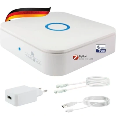 Imagen de SCHWAIGER HA102 Gateway 2ª generación Centro de Control para la domótica Inteligente Unidad Z Wave Plus, Zigbee Smart Home Posibilidad creación escenas Blanco