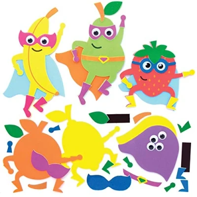 Imagen de Baker Ross Kits de imanes Combinables Fruta (paquete 8) divertidos para manualidades niños