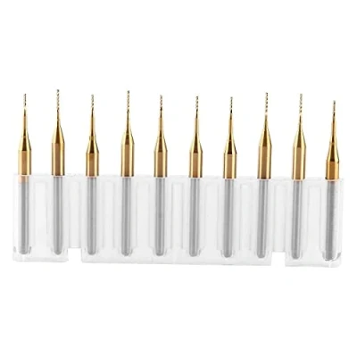 Imagen de Akozon Fresas 10pcs para PCB CNC Juego de corte carburo Rotativas Diámetro vástago 3.175mm la hoja 0.6mm