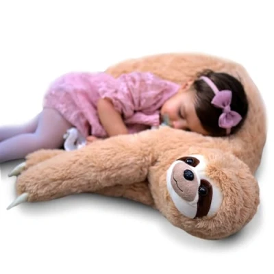 Imagen de Mikamax Sloth Pillow Peluches Peluche Perezoso Animal de Tamaño Natural Patas Velcro 90CM