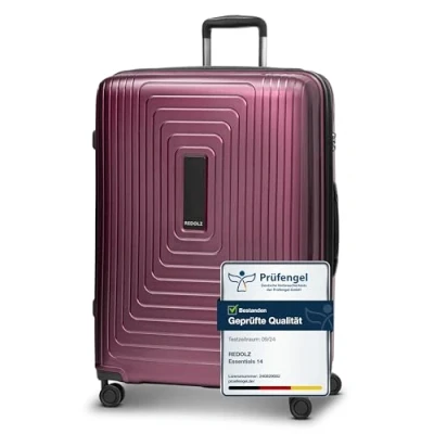 Imagen de REDOLZ Essentials 14 Productos habituales, Color negro., Trolley L+ (77 cm) erweiterbar, Carro rígido con ruedas giratorias