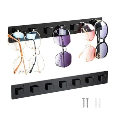 Imagen de jinminamz Organizador Gafas de Sol,Expositor Sol Colgar Varios Vasos,Soporte para Almacenamiento Expositor Gafas,Negro