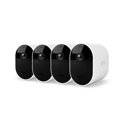 Imagen de Arlo Essential Camara Vigilancia WiFi Exterior 1080p HD, Interior, Sensor de Movimiento, Alarmas Para Casa, Prueba Secure Incluida, Visión Nocturna, 4 Cámaras, Blancas
