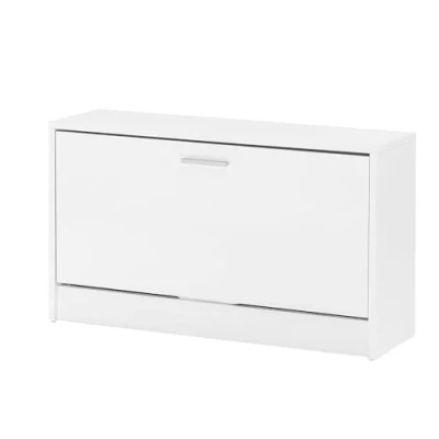 Imagen de FineBuy Banco con zapatera Blanco Madera 80 x 47 24 cm Pasillo pequeño Zapatero angosto Espacio