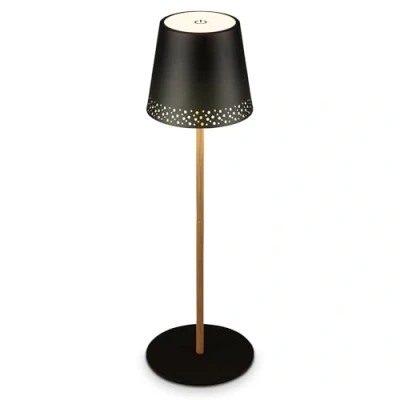 Imagen de Briloner Lámpara de mesa LED recargable Kiki, negro/oro, IP44, 3.000K
