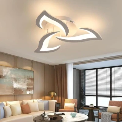 Imagen de Comely Lamparas de Techo, Plafon LED 58cm 36W, Lampara Techo Modernas Para Dormitorio Salon Comedor, Luz Blanca Cálida 3000K, Blanco