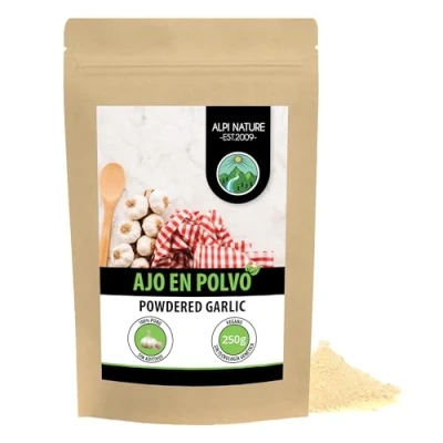 Imagen de Ajos en polvo (250g), ajo molido, especia 100% natural de suavemente secado, naturalmente sin aditivos, vegano