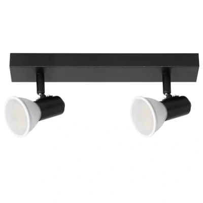 Imagen de Miratic Lampara Techo y Pared GU10 60W IP20 Bombilla no Incluida Aplique Interior de con Cabezal Móvil Color Negro Luz
