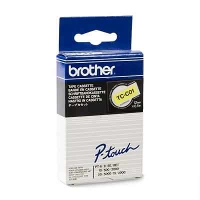 Imagen de Brother Gloss Laminated Labelling Tape 12mm, Black/signal Yellow Cintas Para Impresoras De Etiquetas