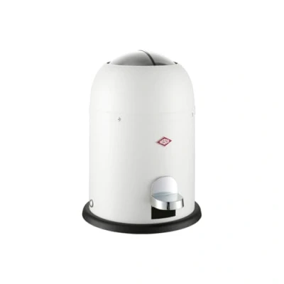 Imagen de WESCO Mini Master Cubo para cosméticos (chapa de acero pulverizada, 6 litros capacidad, inserto plástico, pie pie), color blanco mate
