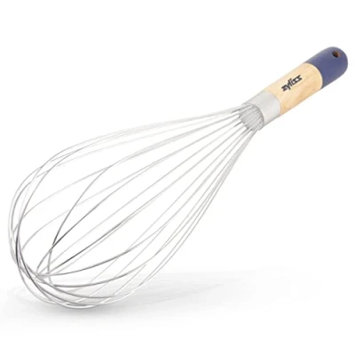 Imagen de Zyliss E980209 Batidor de Globos, 32cm, Madera/Acero Inoxidable, Plata/Natural/Azul, Mano/Horneado/Mezclado/Preparación Alimentos, Madera Origen Responsable