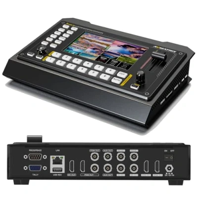 Imagen de AVMATRIX Shark S6 Mezclador de vídeo multicámara 5 pulgadas, entradas SDI/HDMI, grabación tarjetas USB y SD, salidas Ethernet para transmisión en vivo tiempo real, cómodo control PTZ