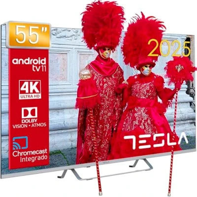 Imagen de TV LED 55&quot; Tesla 55E635SUS, UHD 4K, ARM cortex quad core A53 @ 1500MHz, Smart TV, DVB T2, Plata