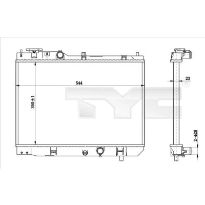 Imagen de TYC 720 0001 R Radiador, refrigeración del motor 544 350 23 Caja de cambios manual Aletas unidas mecánicamente MAZDA: Premacy, 323 F 6